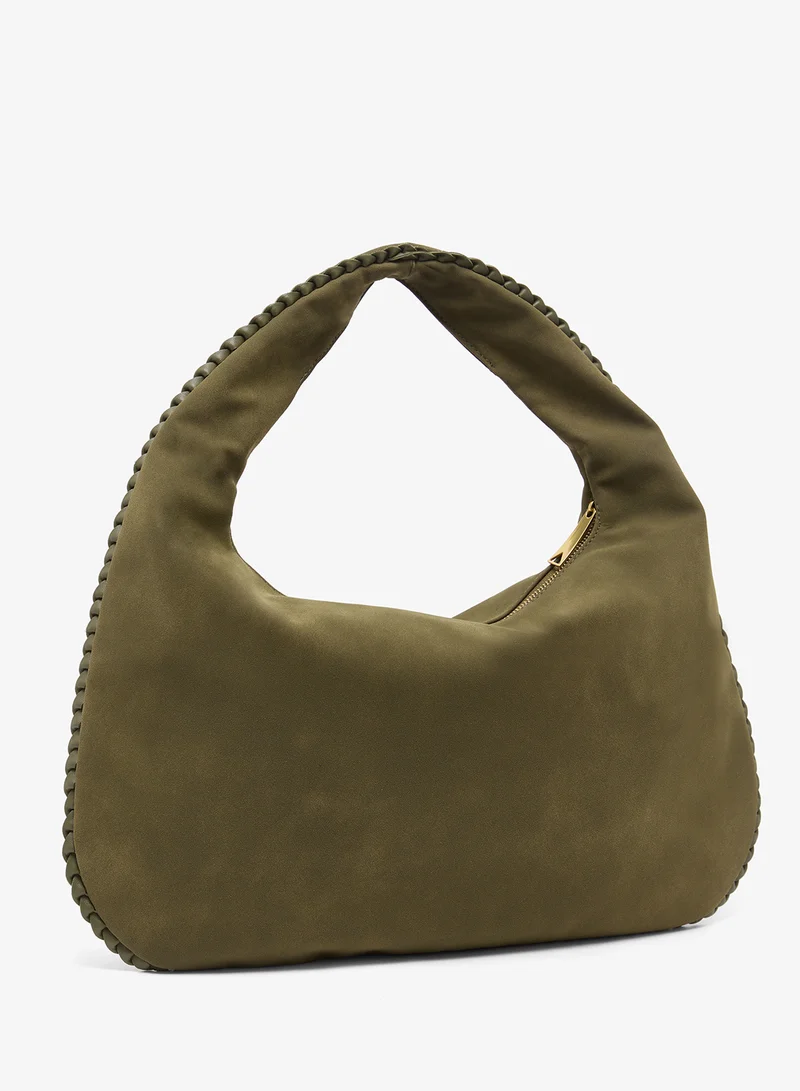 ايلا Suede Slouch Shoulder Bag With Bead Detailing